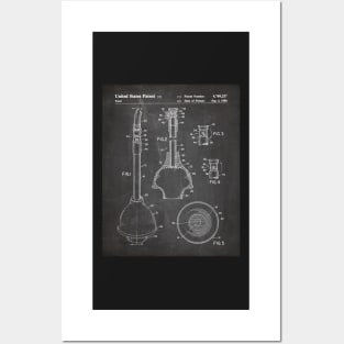 Toilet Plunger Patent - Housewarming Bathroom Art - Black Chalkboard Posters and Art